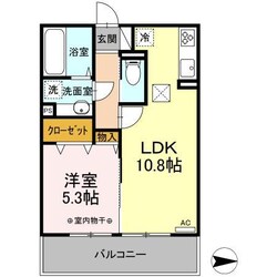 D-ROOM紅雲町C（前橋市紅雲町）の物件間取画像